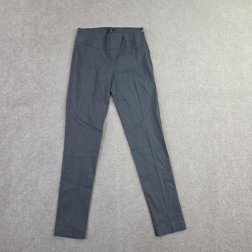 Sarah Pacini Pants Womens Size 1 (28x29) Gray Linen Slim Stretch Zip Italy